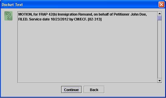 Docket text