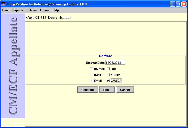 All additional docketing information added