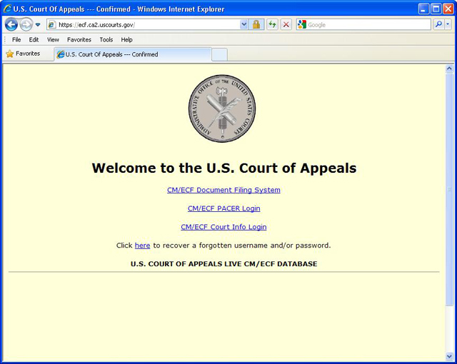 Second Circuit CM/ECF home page