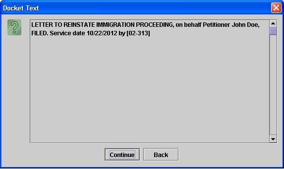Docket text