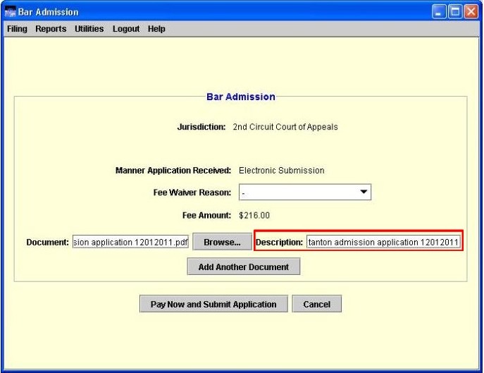 Description field highlighted