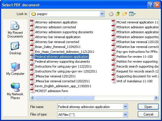 Select PDF document