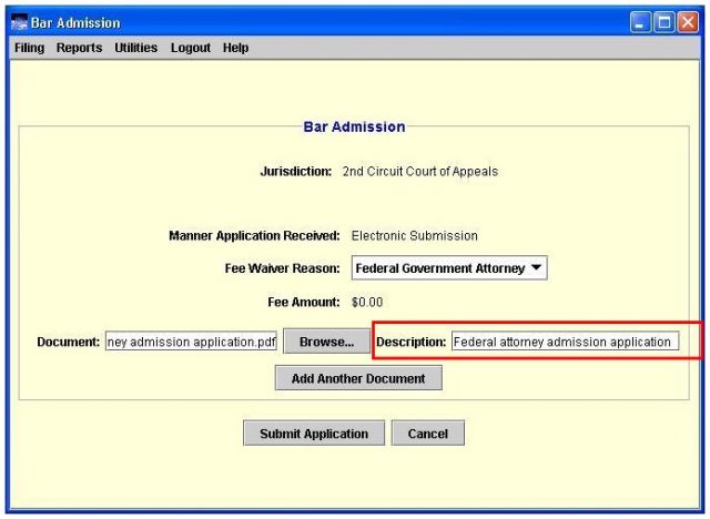 Description highlighted