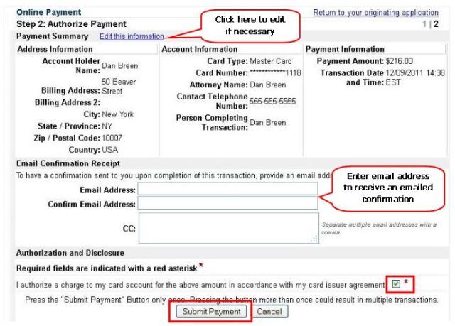 Submit Payment