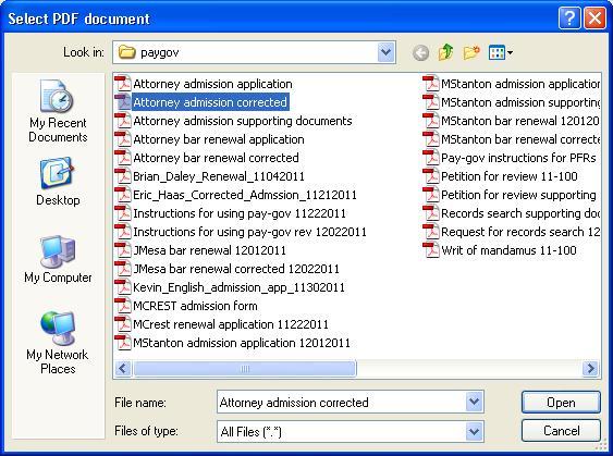 Select PDF document