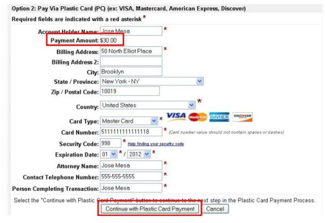 Continue with credit card payment