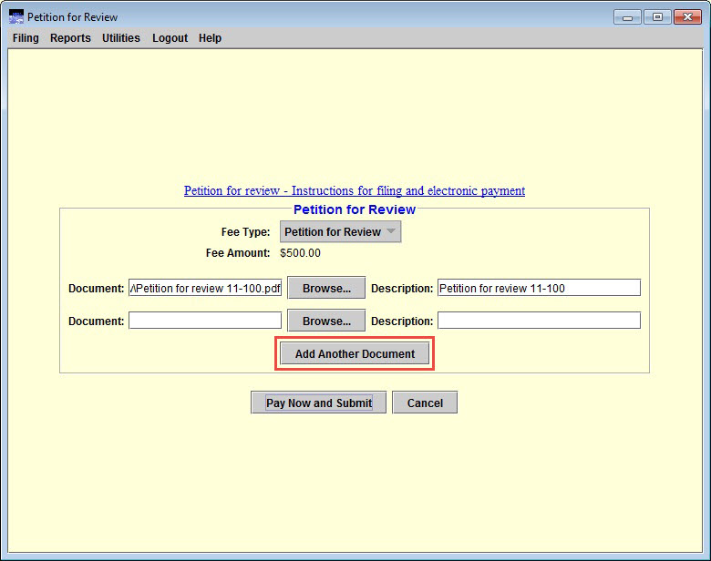 Add another document highlighted
