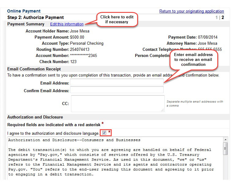 Authorization and disclosure